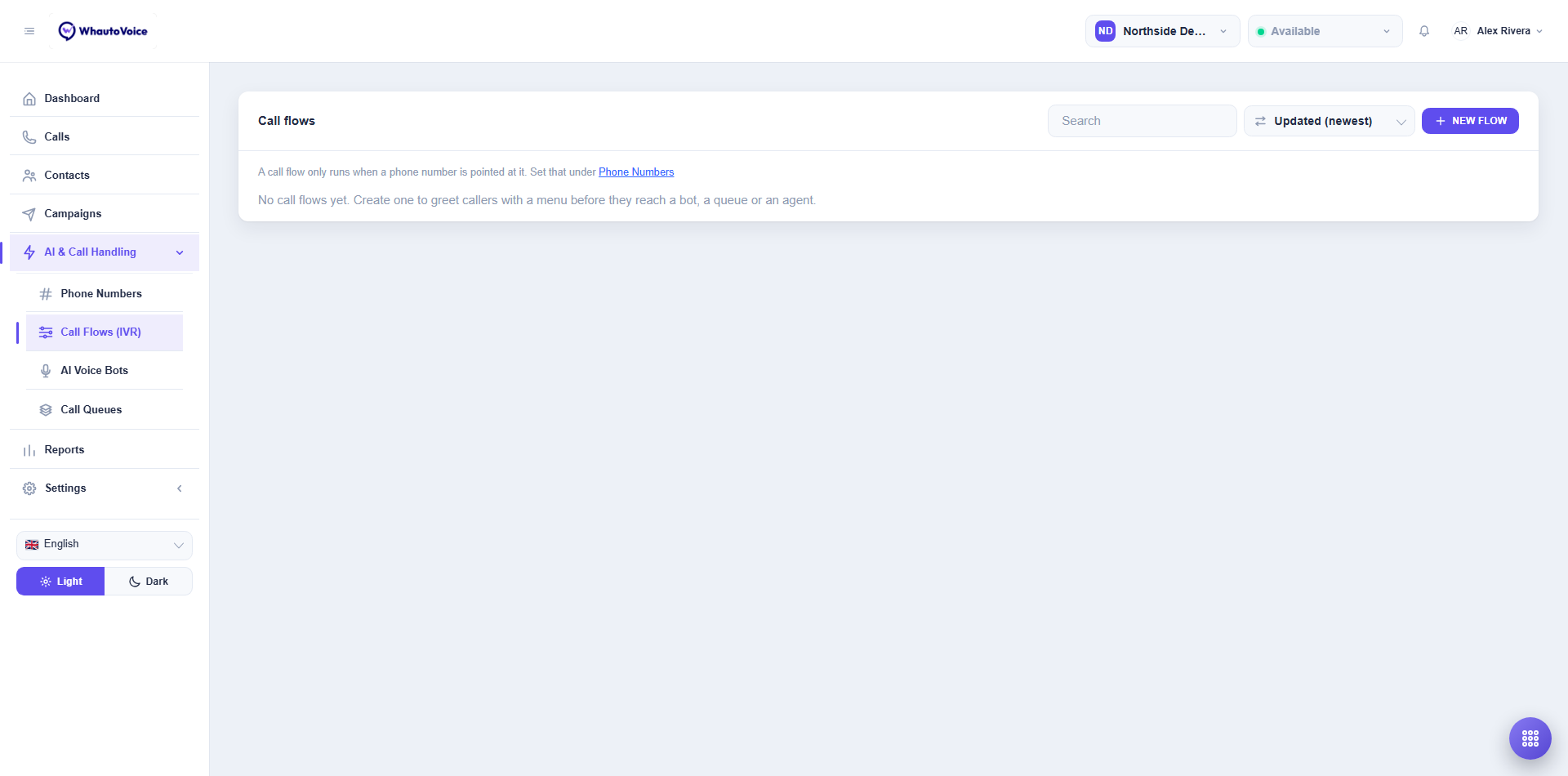 Call Flows List