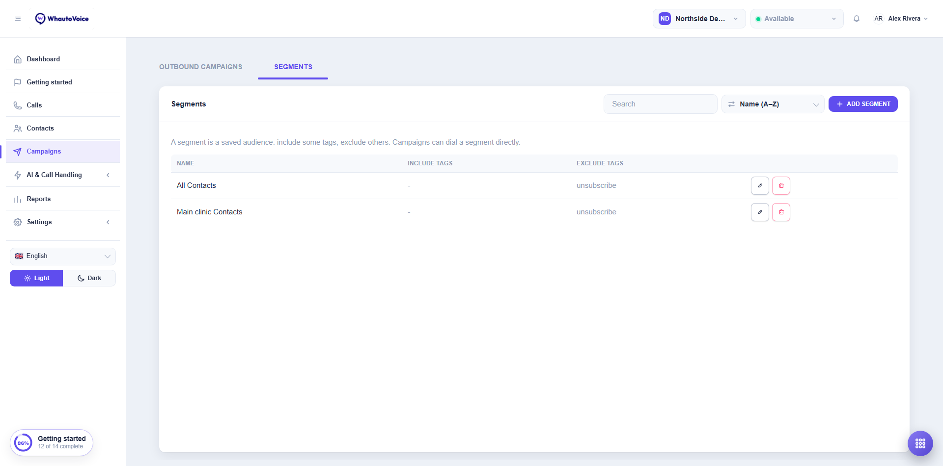 Segments Tab