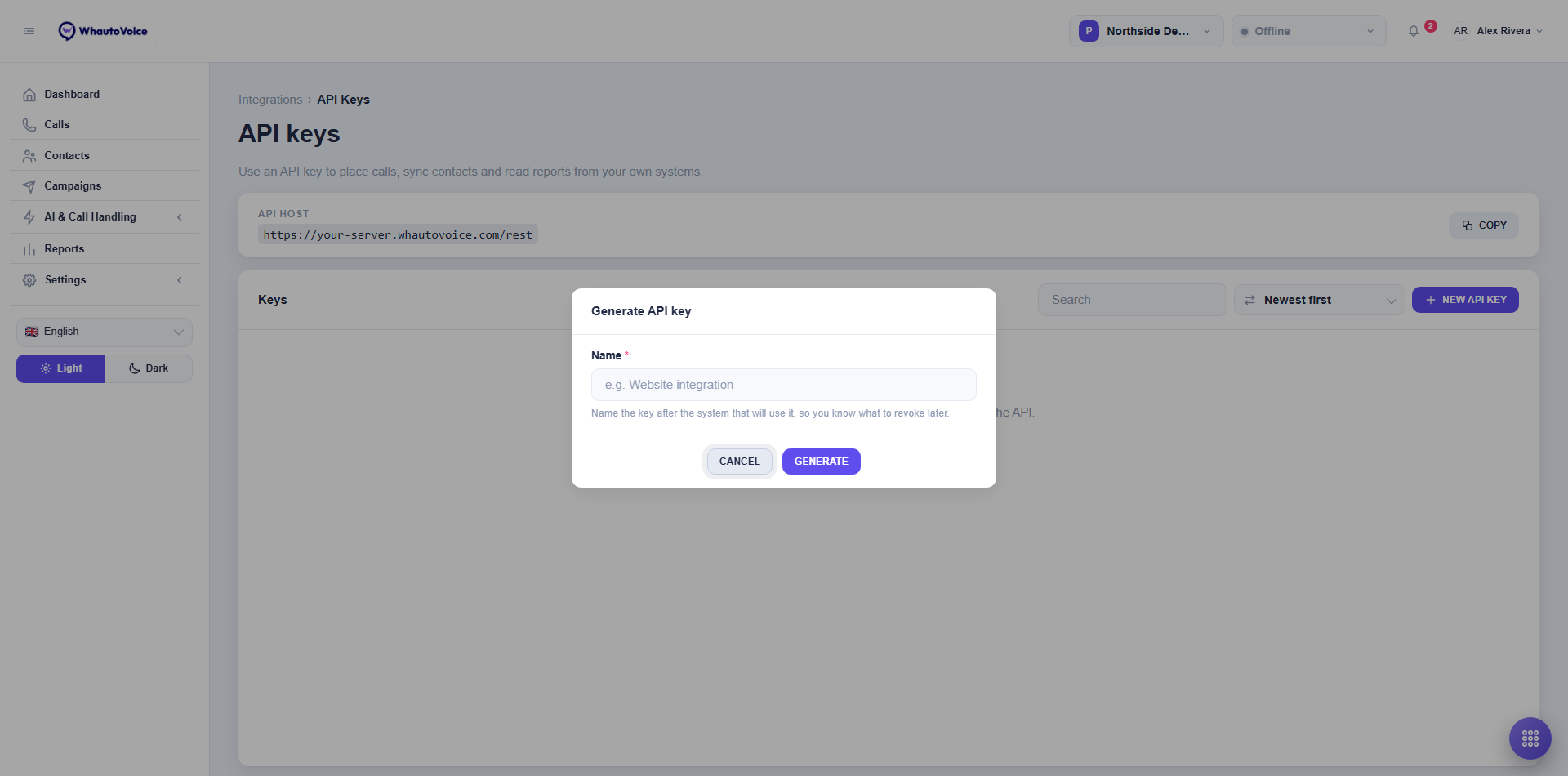 Generate API Key