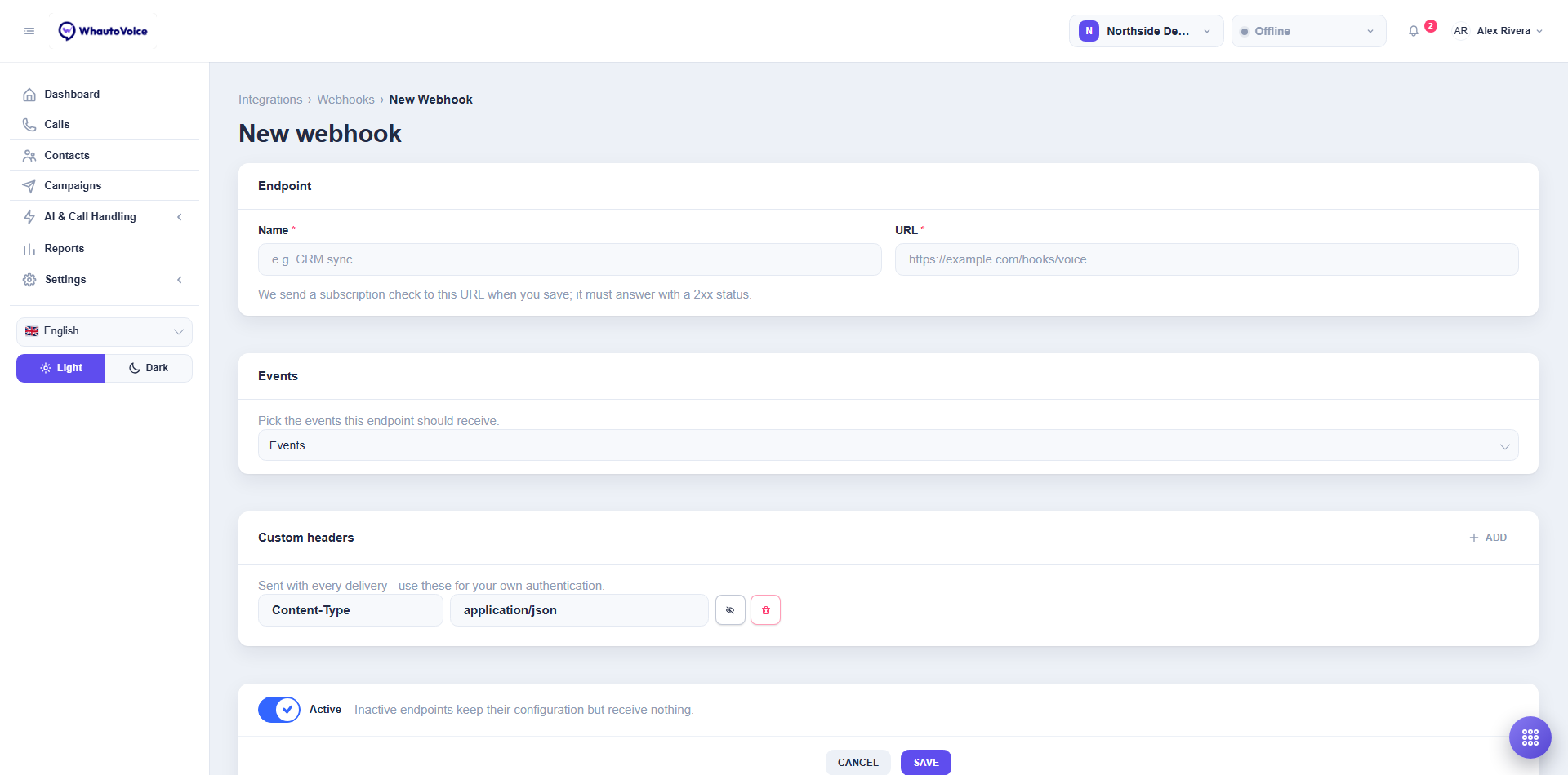 New Webhook