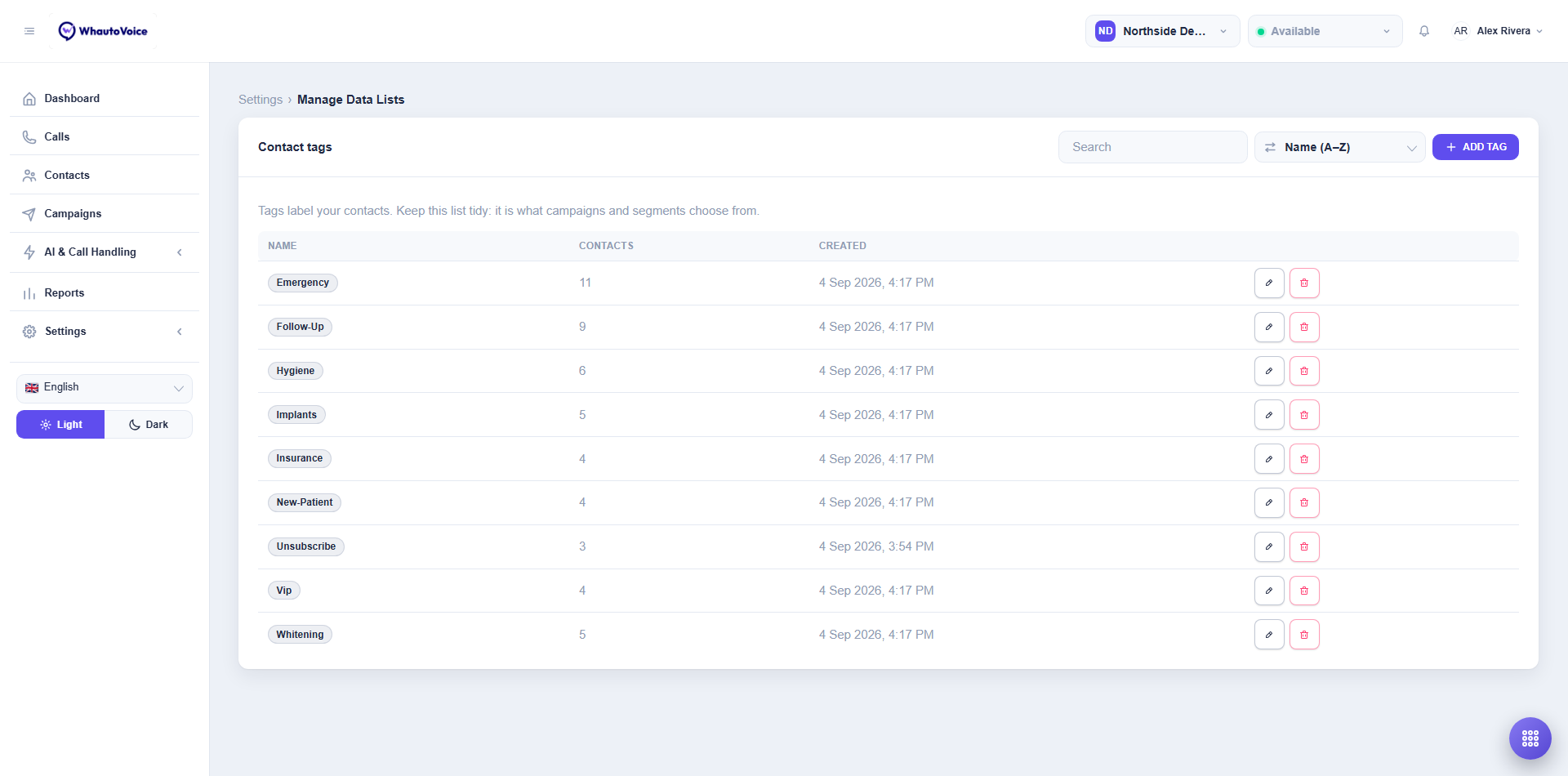 Manage Data Lists