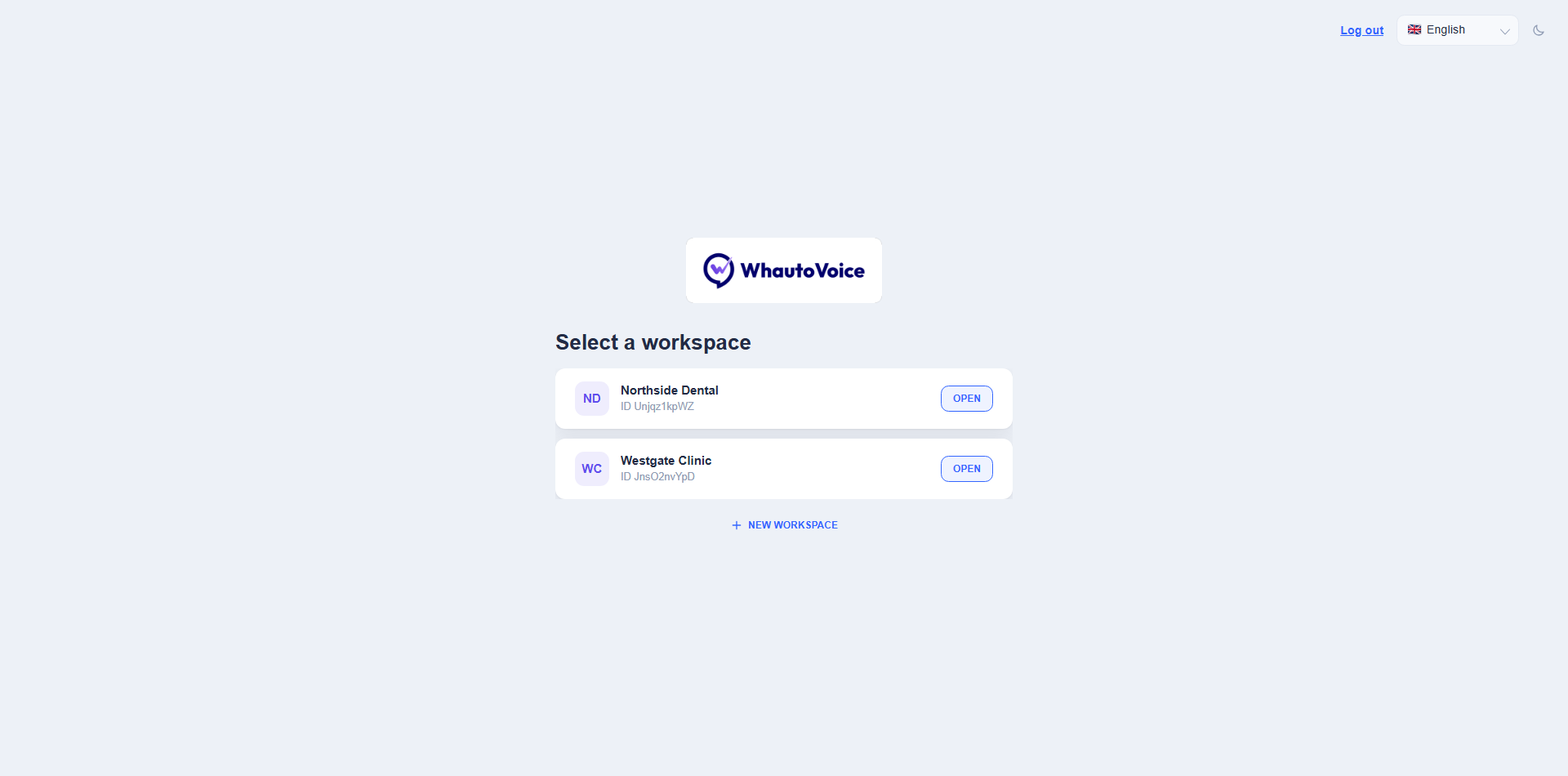 Select A Workspace