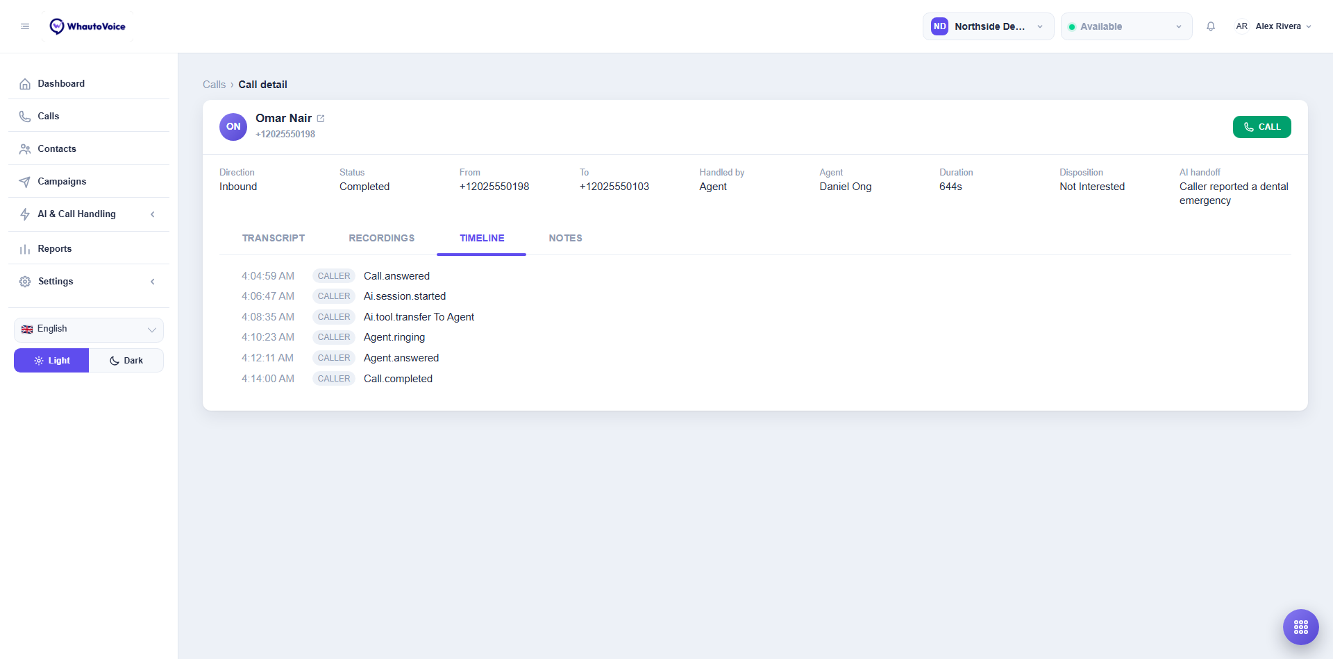 Timeline Tab