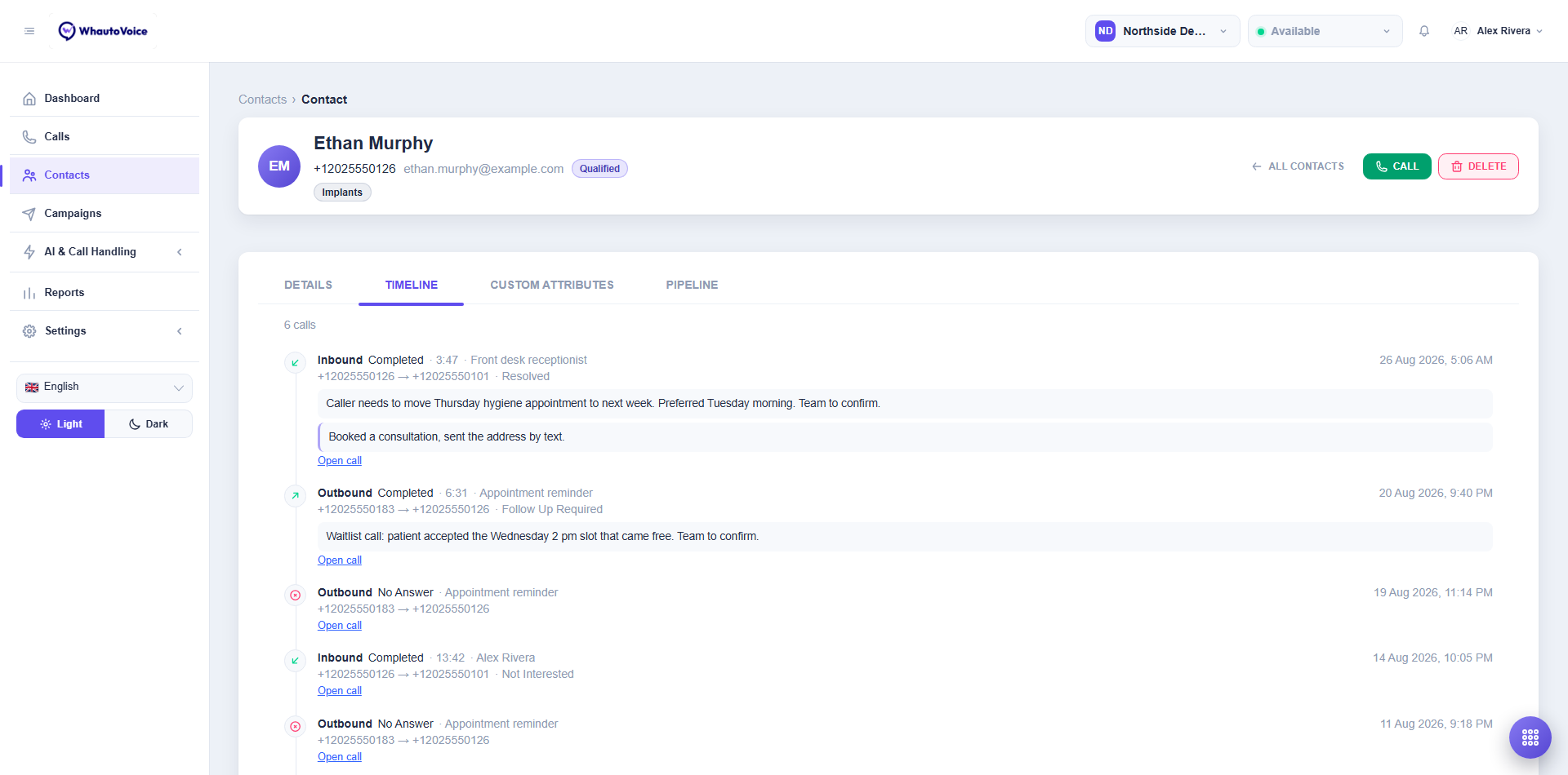 Contact Timeline